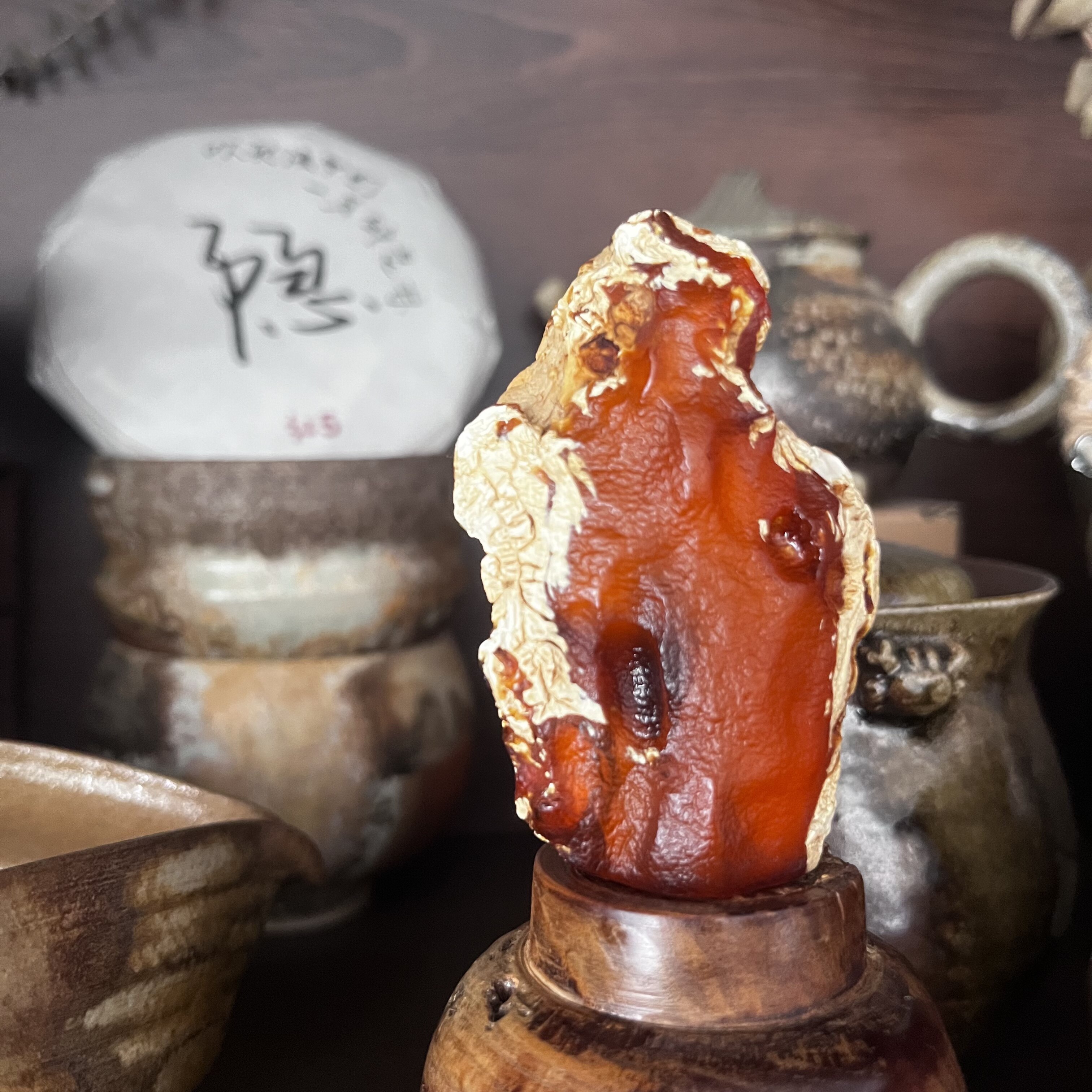 天然波罗的海蜜蜡原石白花蜡妖孽随形全皮原矿原皮手把件摆件