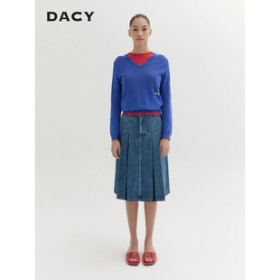 【现货】EENK2026秋新品高腰百褶牛仔裙女A字半身裙 DACY买手店