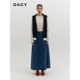 【现货】EENK2026秋新品深蓝色牛仔裙女高奢A字半身裙 DACY买手店