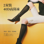日本厚木进口短袜小腿袜短筒袜40D2双装 天鹅绒防静电女袜FS48402P