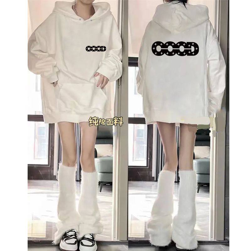 银狐绒美式复古重磅加厚连帽卫衣男女情侣秋冬款高街百搭加绒帽衫