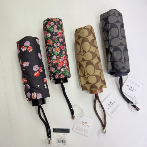 蔻驰五节晴雨伞精致小巧经典色