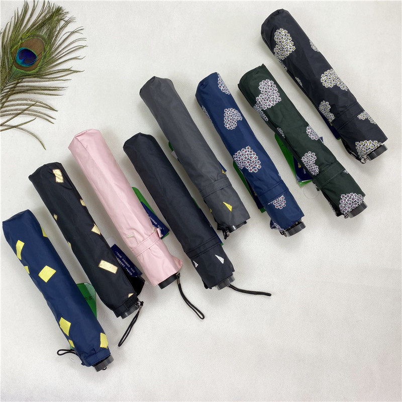 台湾福太超轻小巧超强防紫外线遮阳防风高端太阳伞晴雨黑胶防晒伞