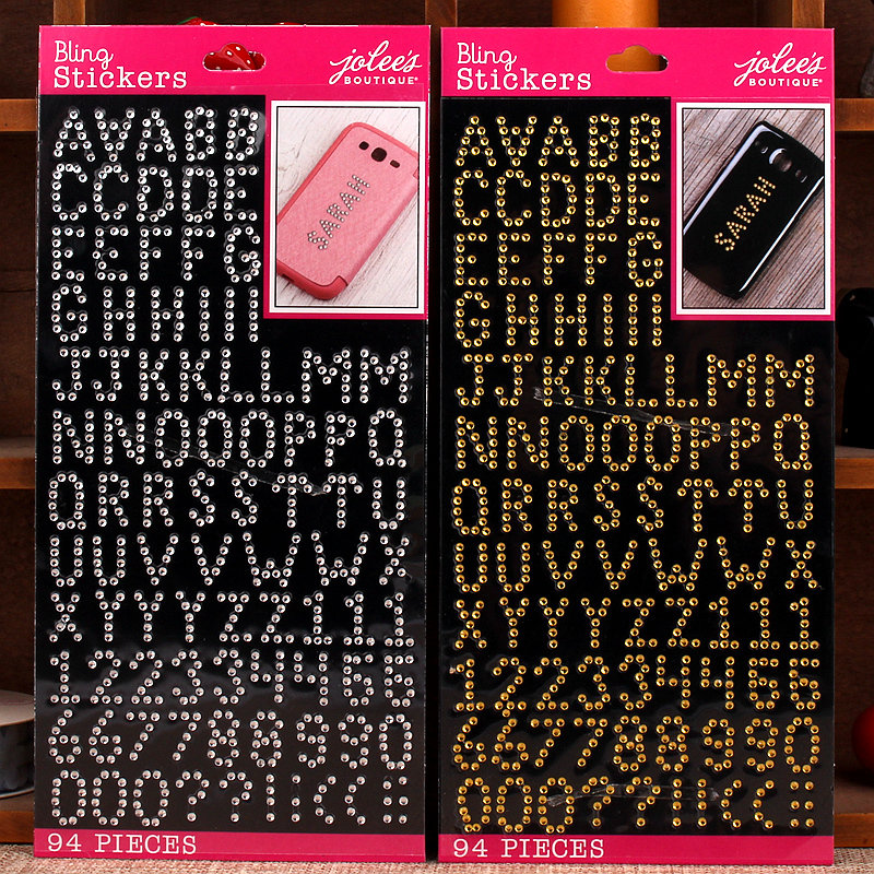 数字字母幼儿园奖励儿童贴纸相册装饰手机贴sticker水晶宝石钻贴