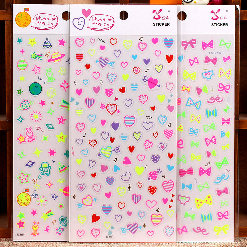 满38包邮 可爱荧光粘贴纸手账儿童成长相册档案装饰贴画stickers|ruв категории электронный словарь/электрический бумажных книг/канцелярские принадлежности, бумажные книги, наклейка - от Buy2taobao.com для оказания профессиональной услуги покупки агента Taobao