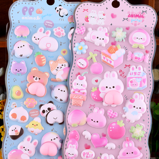 日系软萌屁屁贴立体卡通贴画sticker可爱小动物贴纸水蜜桃屁屁贴
