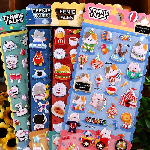精美闪闪亮可爱动物立体卡通贴纸