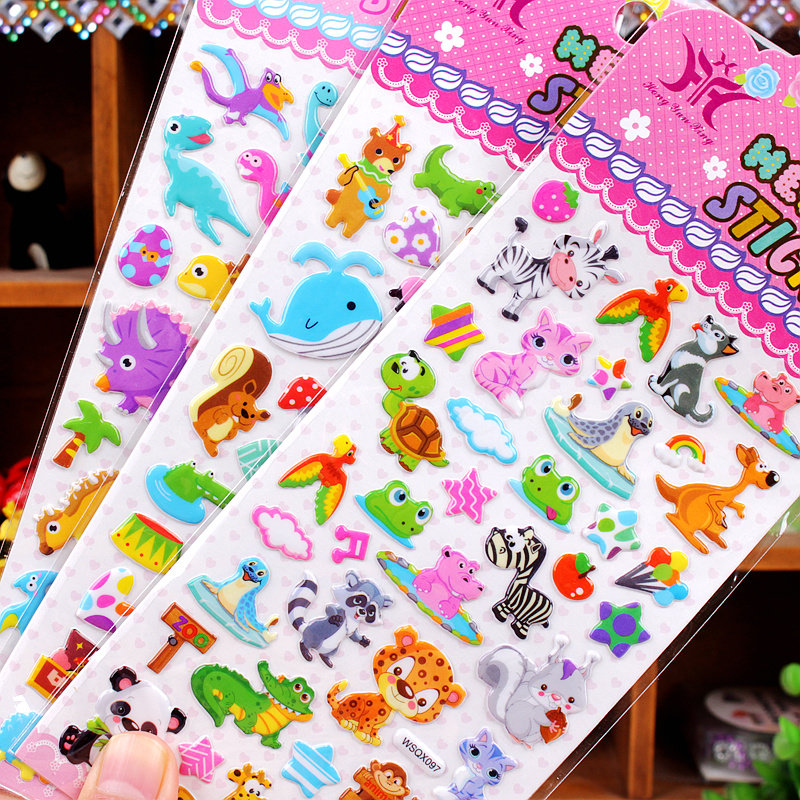 满18包邮 儿童奖励贴画卡通动物stickers 熊猫大象狗猫鹿小贴纸