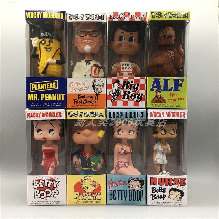 美式复古风 FUNKO 摇头公仔 性感贝蒂 大力水手 KFC爷爷 花生先生 - 实物图