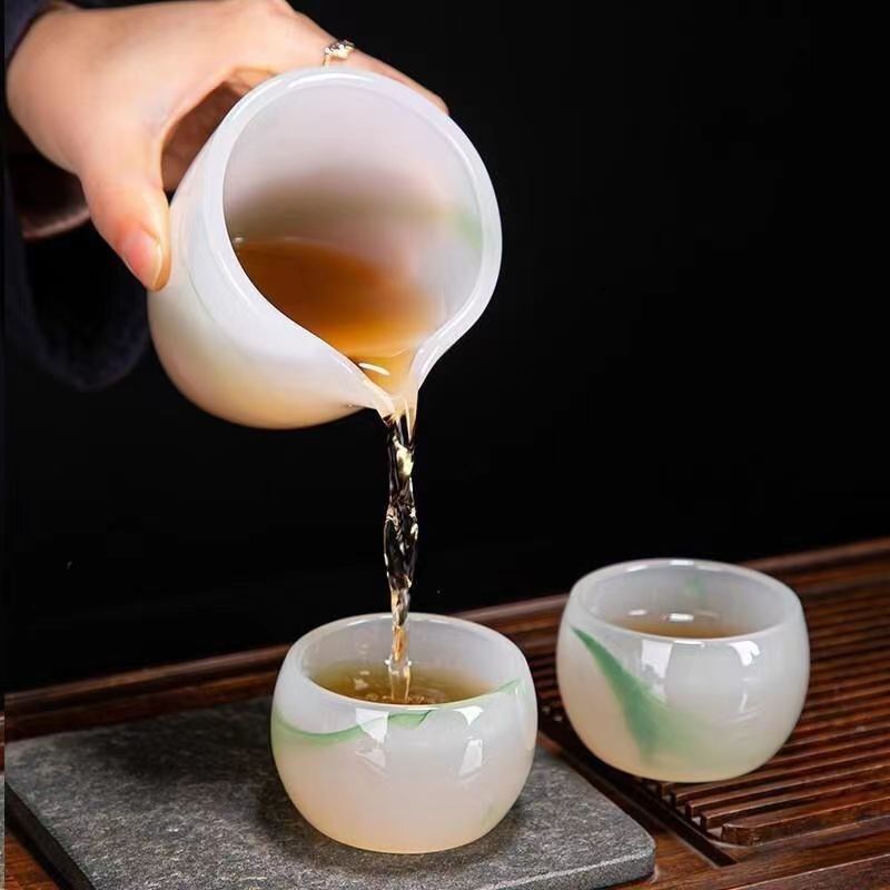 2026新款翡翠色玉石茶杯酒杯功夫