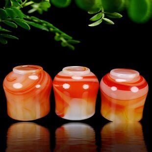 高档精致红玛瑙泡喝茶杯酒杯功夫茶具高端玉石单个主人杯天然套装