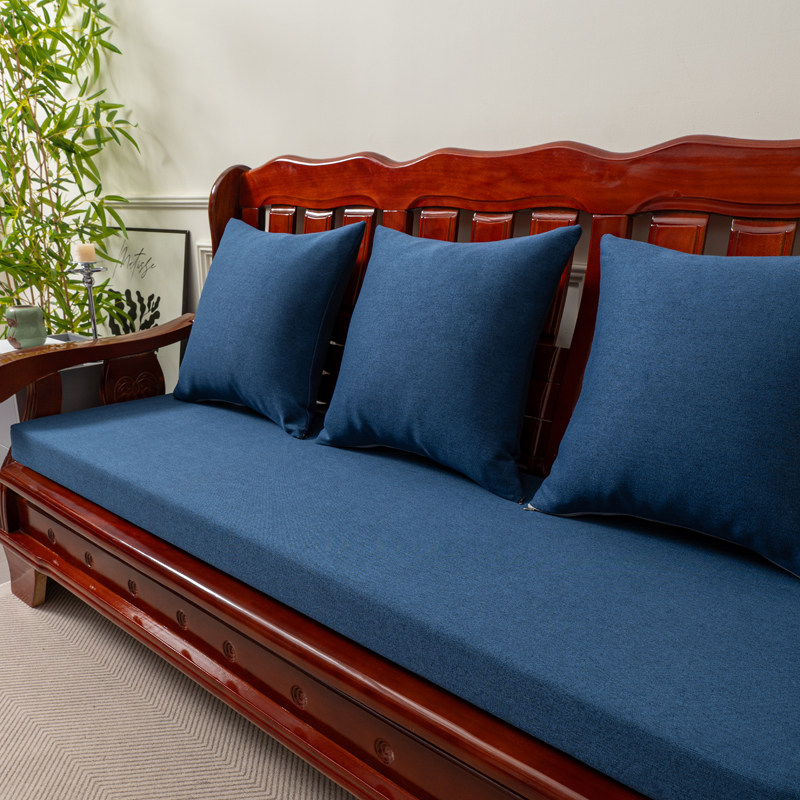 冬季实木沙发垫加厚海绵坐垫中式红木质沙发坐垫防滑三人长条椅垫
