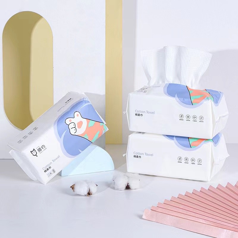 猫约一次性洗脸巾干湿两用不掉絮