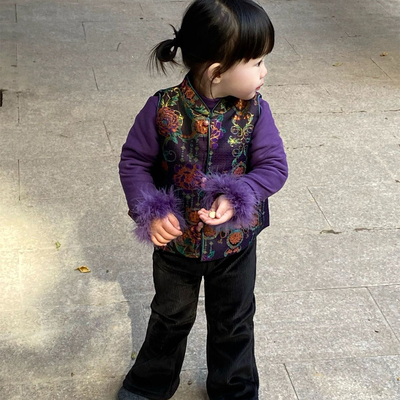 2025新款女童新中式冬季唐装礼服