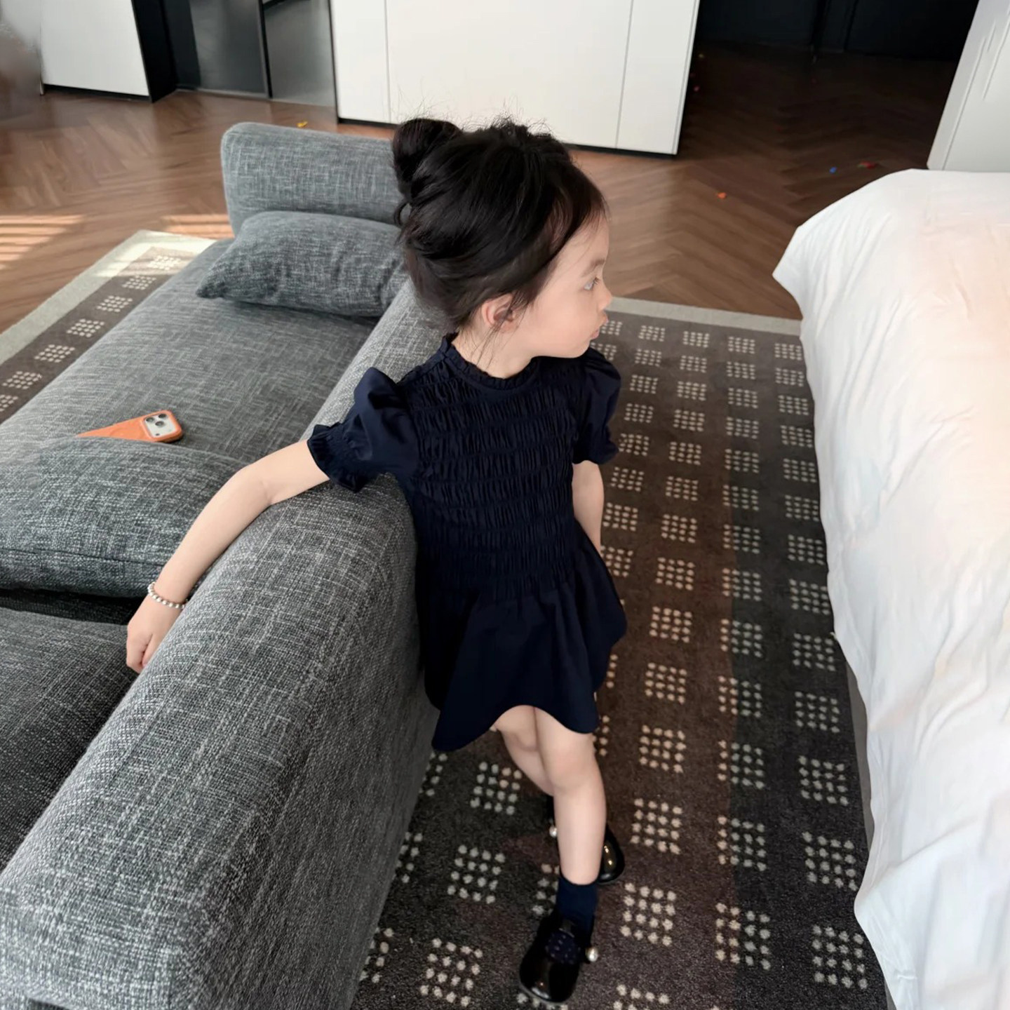 韩版女童连衣裙2026新款夏薄款独特漂亮女宝蓝色公主裙巨好看短裙