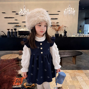 女童春秋款连衣裙2026新款儿童衬衫裙子两件套宝宝秋装洋气公主裙