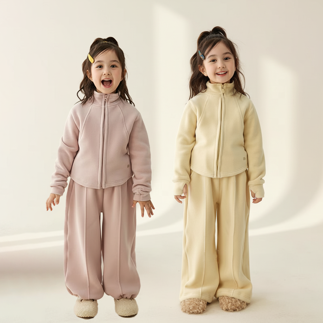 女童摇粒绒卫衣套装卫衣休闲长裤