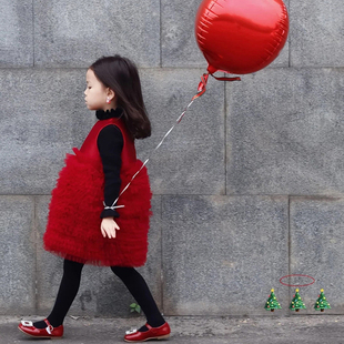 童装 女童连衣裙手工网纱蛋糕裙新年礼服生日裙 年服篙级`强推