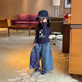 春季 儿童洋气百搭长袖 上衣宝宝打底衫 女童卡通T恤2026新款 春装 潮