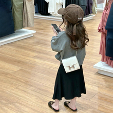 2025秋季新款女童宽松长袖短款T恤百搭高腰弹力鱼尾包臀裙半身裙