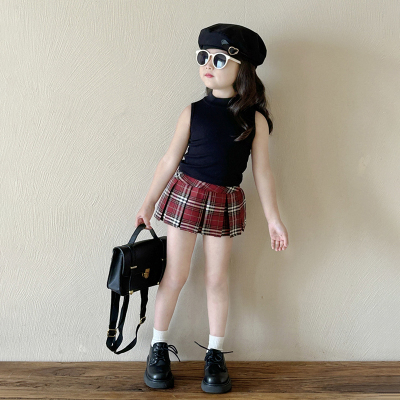 透气背心夏时尚洋气背心百褶裙裤