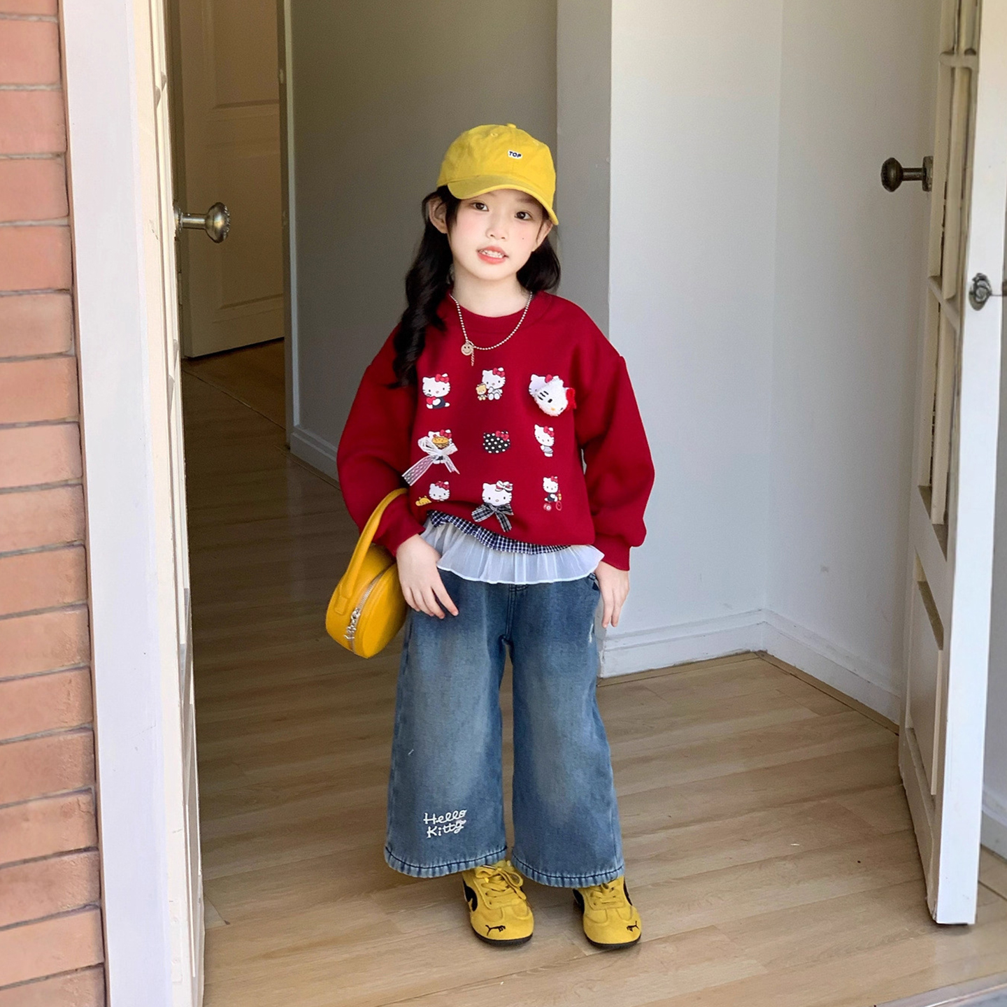 女童春秋款卫衣套装2025新款牛仔