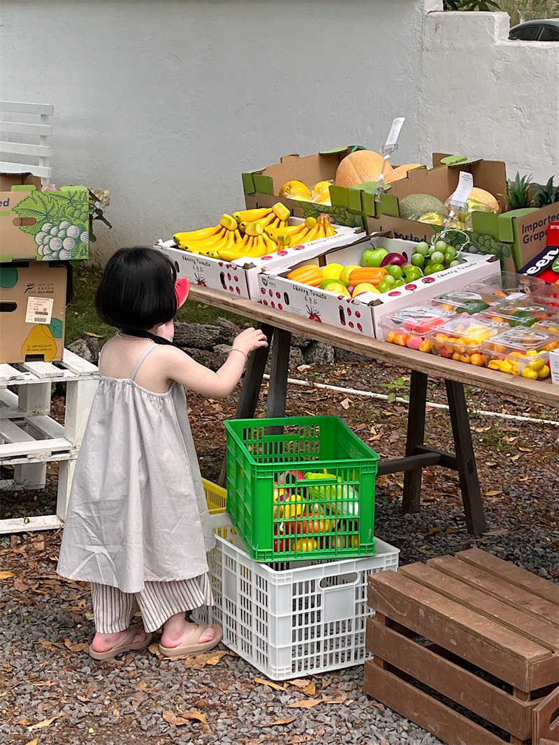 夏季韩版女童吊带裙 女童纯色棉麻吊带连衣裙