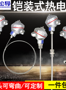 K型铠装热电偶WRNK131催化燃烧炉测温探头温度传感器WZP231热电阻