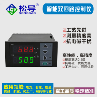 温度液位压力物位智能双回路光柱数显控制仪 D423 松导仪表SD