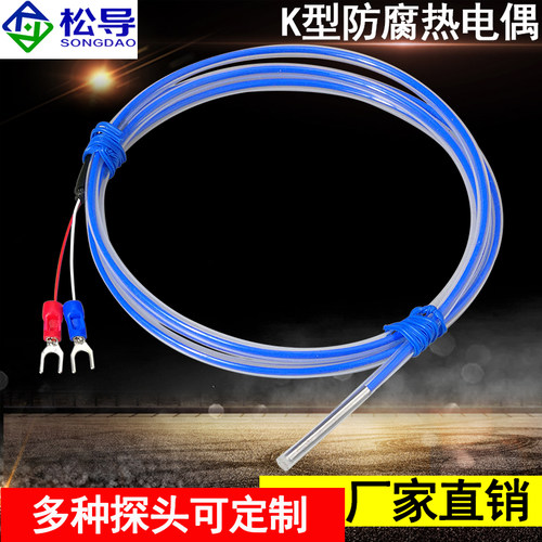 K型特氟龙热电偶铂电阻Pt100温度传感器酸碱池电镀厂防腐温度探头 - 封面