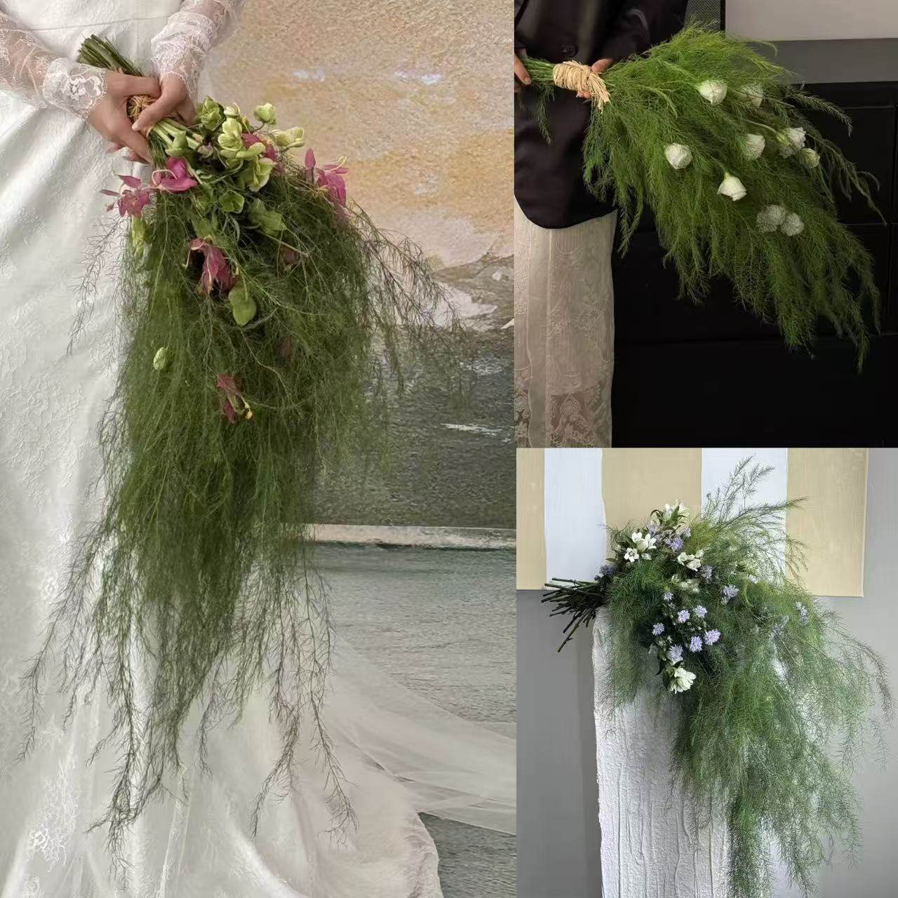 卢荀草天门冬森系绿色花材插花