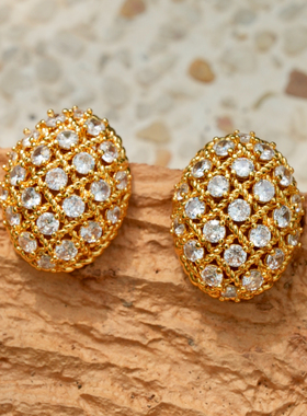 轻珠宝线《丹麦女王》Cartie*重工中古耳饰 布家宫廷风耳钉耳夹