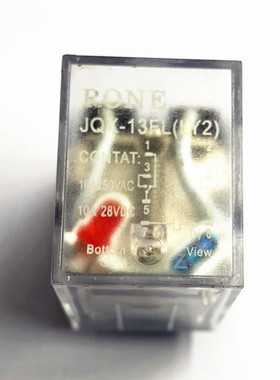 中间继电器 JQX-13FL LY2NJ  10A 250VAC 8脚粗 二常开二常闭RONE
