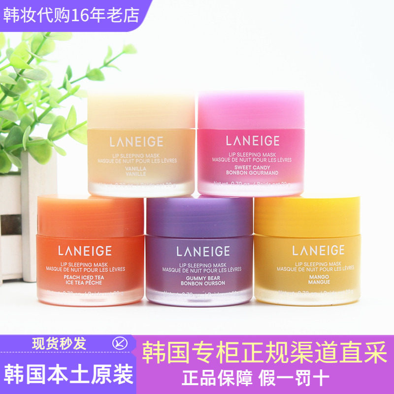 韩国兰芝果味夜间睡眠唇膜20g去死皮角质滋润保湿光滑修护补水