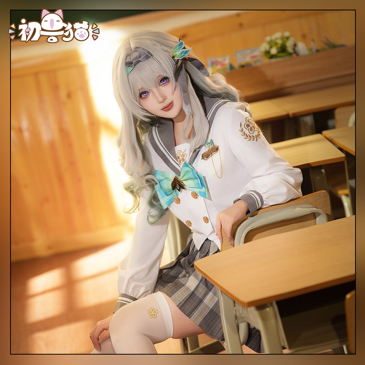 初兽猫 现货 崩坏星穹铁道流萤JK春日手信cos春日手信水手服女