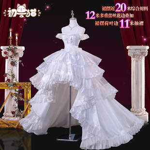 初兽猫 尾款 约会大作战cos服十香婚纱时崎狂三cosplay花嫁夜刀神