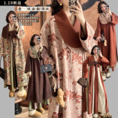 天马行空 唐制 新年战袍 改良齐胸裙唐翻领袄圆领袍 双面双穿