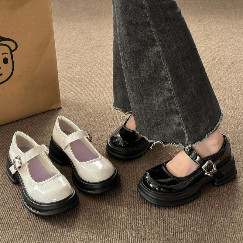 jk玛丽珍小皮鞋女2025年春夏季新款学生厚底黑色百搭英伦风单鞋子