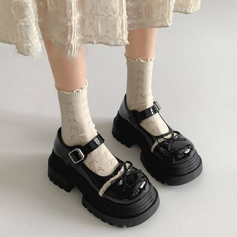 Lolita复古小皮鞋女黑色2026秋季新款蝴蝶结厚底增高玛丽珍单鞋潮,女鞋,时尚休闲鞋,淘宝优惠券,粉丝福利购,淘宝优惠卷