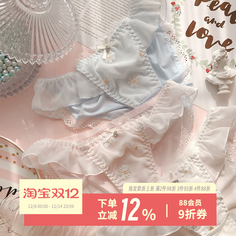 日系少女内裤女士清新蕾丝花朵