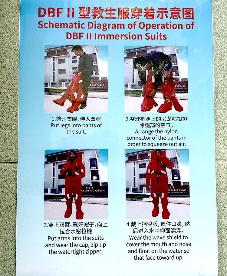 示意图穿着图救生服封塑海报