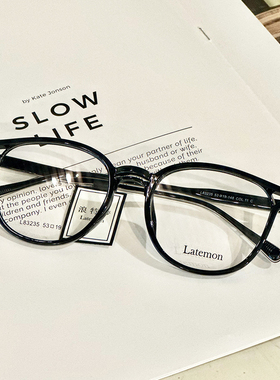 浪特梦复古镜框超轻新款防蓝光大框框架女板材近视眼镜框83235