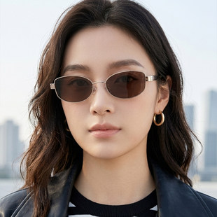 逸夫太阳镜复古窄框墨镜男女同款高清偏光防紫外线遮阳眼镜 Y037