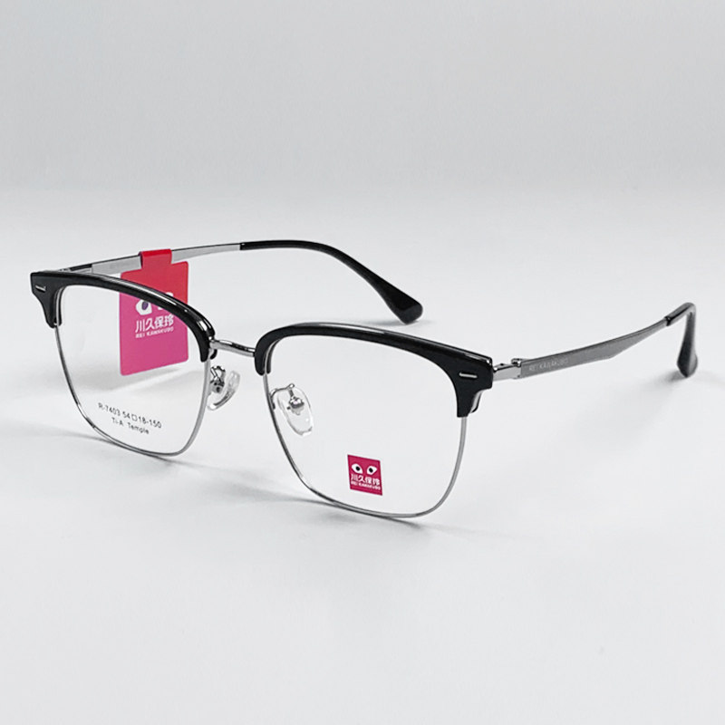 川久保玲眉毛框半框眼镜超轻近视
