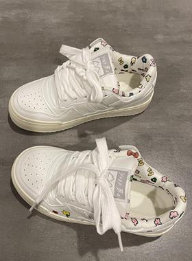 七七主人家 小白鞋女2024春季新款鞋子女厚底板鞋百搭运动鞋女ins