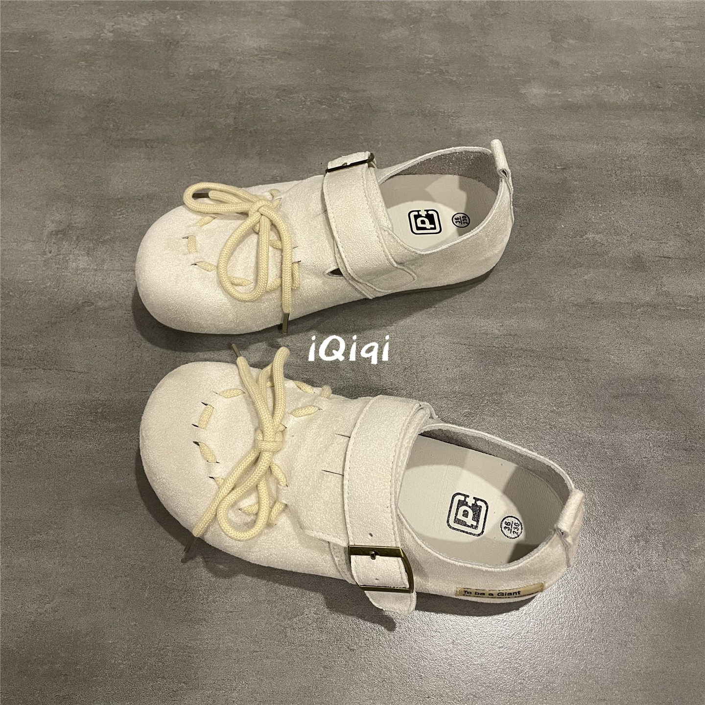 七七主人家 米色百搭浅口单鞋女2026春季休闲平底勃肯鞋女鞋圆头,女鞋,帆布鞋,淘宝优惠券,粉丝福利购,淘宝优惠卷