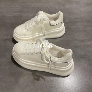 七七主人家 小白鞋女厚底增高5厘米鞋子女2025新款爆款休闲板鞋女