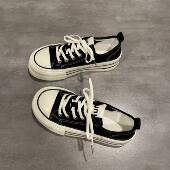 2024夏季 新款 帆布鞋 七七主人家黑色透气薄款 女鞋 子女基础百搭好看