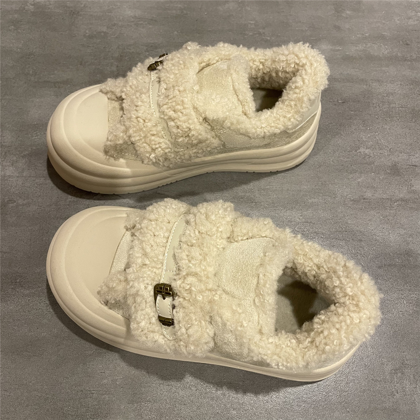 反毛皮加绒加厚防寒棉鞋