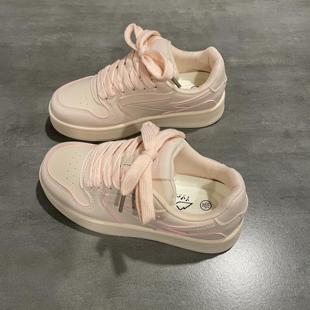 七七主人家 粉色仙女风圆头板鞋女款ins潮鞋子女2025春季新款女鞋